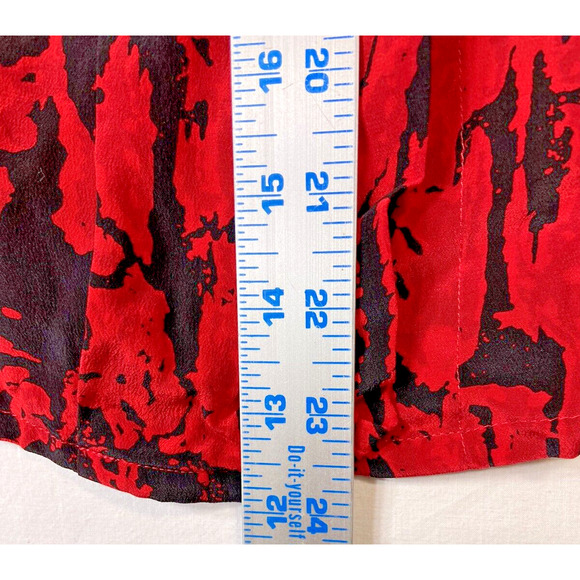 Vintage British Crown Colony Silk Blouse Size 10 Geometric Secretary Office 80s - Picture 5 of 9